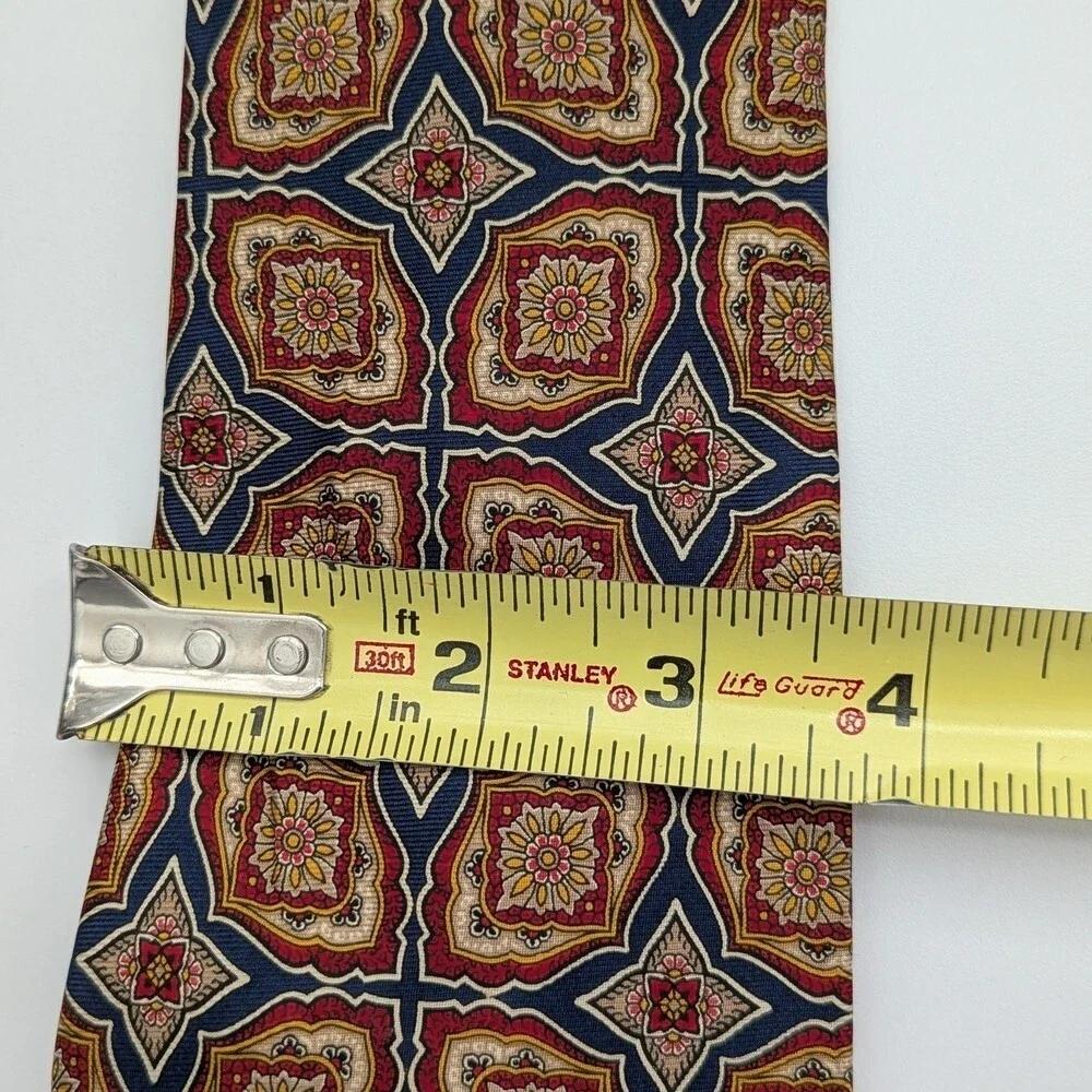 2 Elegant Men's Silk Ties - Detailed Patterns - Paisley and Floral/Geometric